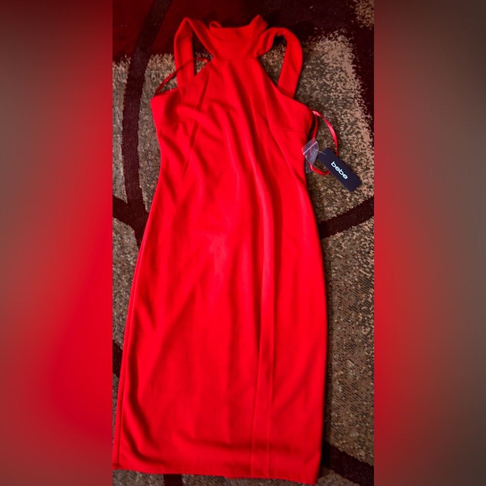 Bebe Strapless Scarlet Dress